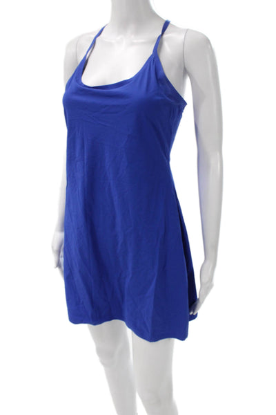 Outdoor Voices Women Mini Scoop Neck Sleeveless Blue Dress Size S