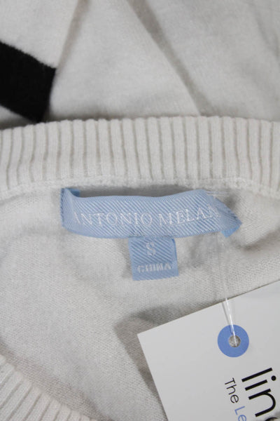 Antonio Melani Womens Pullover Striped Viscose Crew Neck Long Sleeve Size S