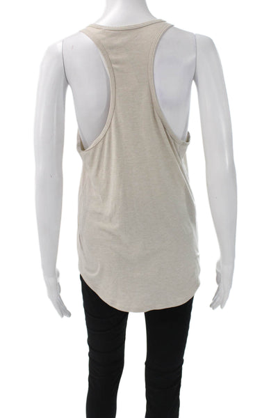 Outdoor Voices Women Beige Scoop Neck Sleeveless Basic Tank Polyester Size S
