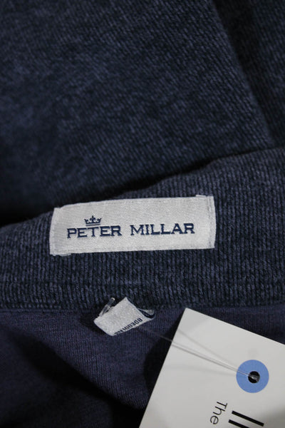 Peter Millar Mens Pullover Sweater Blue Rayon Mock Neck Long Sleeve Size M