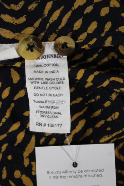 Ulla Johnson Women Animal Print Button-Up High Neck Long Sleeve Size 2