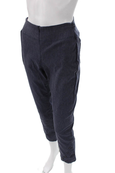 Porto Womens Cropped Blue Lycra Pants Zip Closure Size 1
