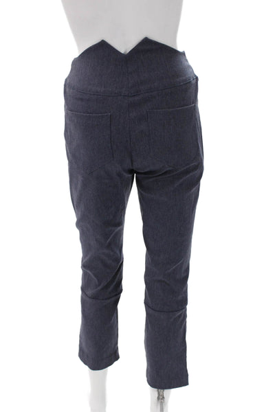Porto Womens Cropped Blue Lycra Pants Zip Closure Size 1