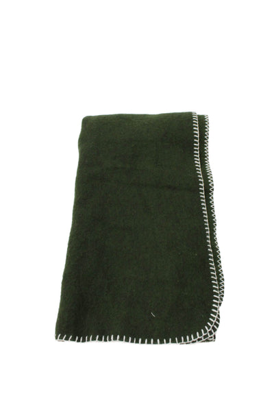 Madewell Womens Woven Stitching Trim Scarf Green White