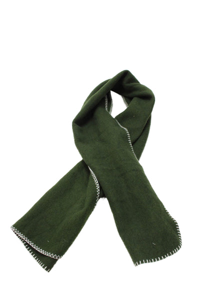Madewell Womens Woven Stitching Trim Scarf Green White