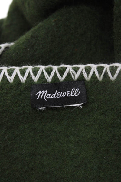 Madewell Womens Woven Stitching Trim Scarf Green White