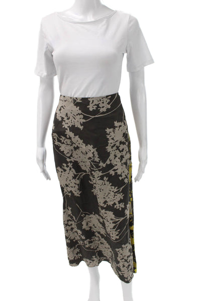 Theo Women Multicolor Floral Viscose Maxi Skirt Zip Fall Size M