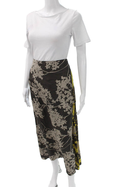 Theo Women Multicolor Floral Viscose Maxi Skirt Zip Fall Size M