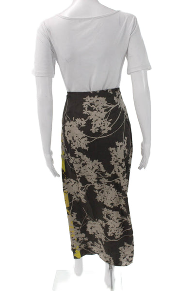 Theo Women Multicolor Floral Viscose Maxi Skirt Zip Fall Size M