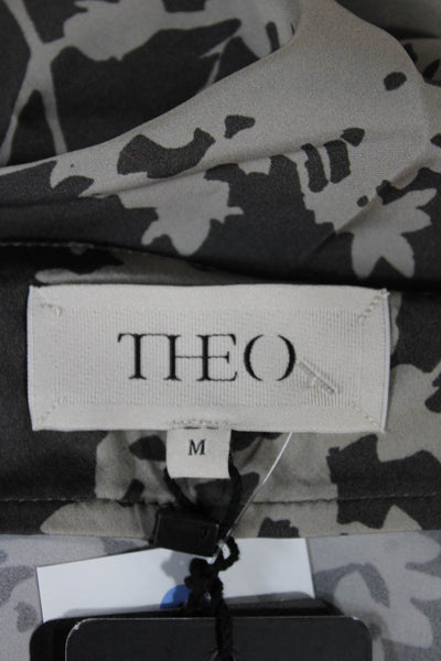 Theo Women Multicolor Floral Viscose Maxi Skirt Zip Fall Size M
