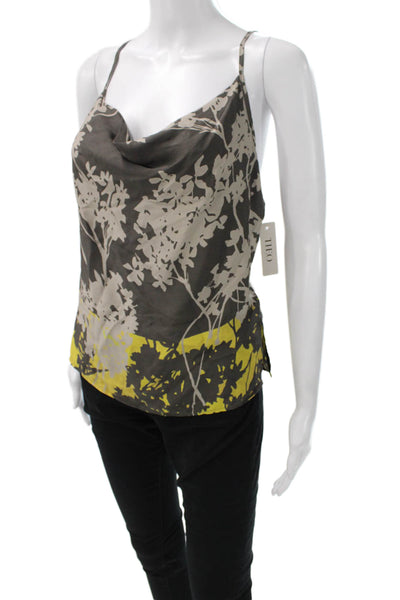 Theo Women Floral Viscose Cowl Neck Camisole Sleeveless Multicolor Size M