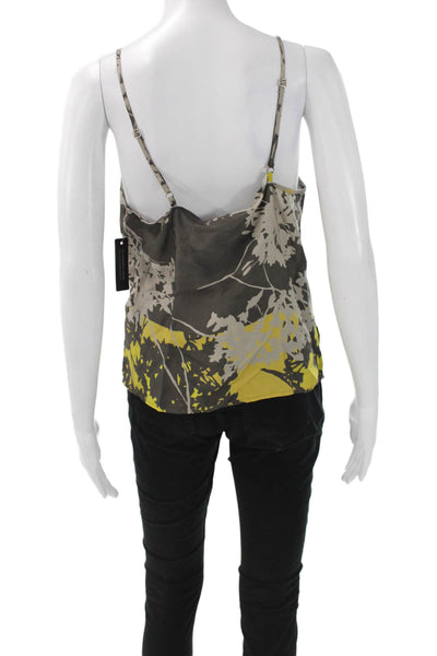Theo Women Floral Viscose Cowl Neck Camisole Sleeveless Multicolor Size M