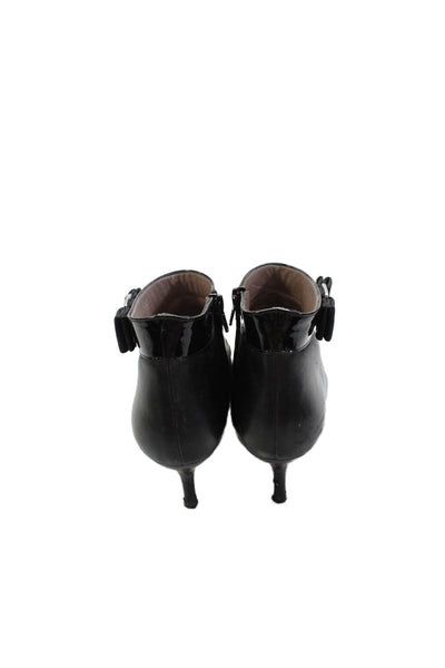 Salvatore Ferragamo Womens Leather Ankle Booties Black Size 9.5