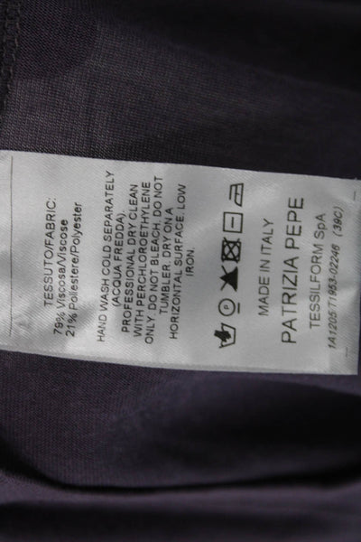 Patrizia Pepe Women Bodycon Dress Purple Long Sleeve Scoop Neck Short Size 1