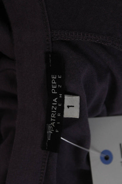 Patrizia Pepe Women Bodycon Dress Purple Long Sleeve Scoop Neck Short Size 1