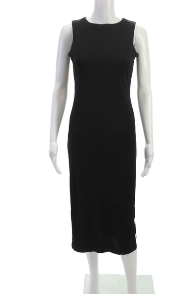 Moda International Womens Tank Dress Black Midi Round Neck Sleeveless Size XS