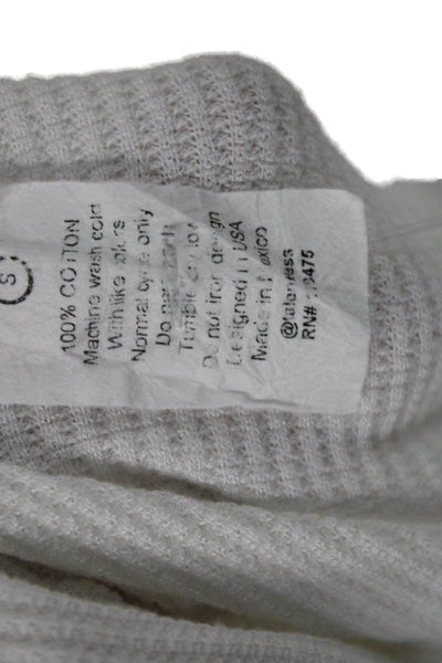 Talentless Womens Basic White Cotton Crew Neck Long Sleeve T-Shirt Size S
