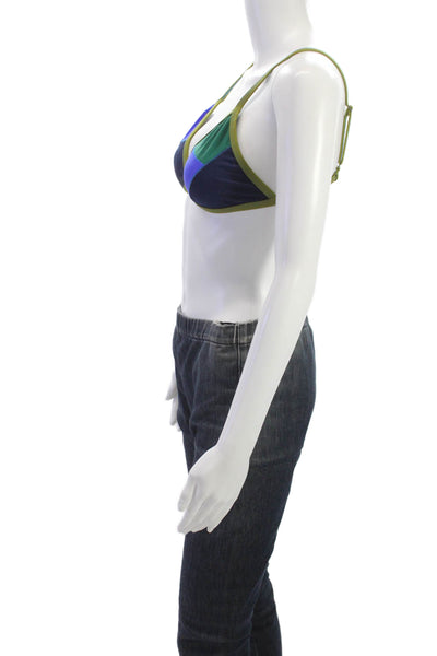 Xirena Women Bikini Top Colorblock Multicolor Nylon Size L
