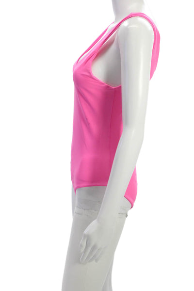 Cami And Jax Women Swimwear One Piece Pink Solid Nylon Spandex Size L