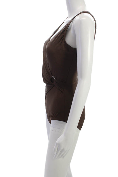 Speedo Womens Swimwear One Piece Brown Nylon Lycra Size 10