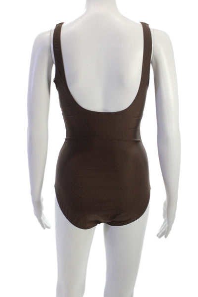 Speedo Womens Swimwear One Piece Brown Nylon Lycra Size 10