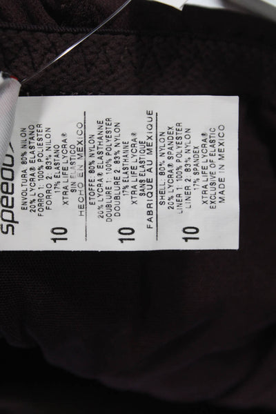 Speedo Womens Swimwear One Piece Brown Nylon Lycra Size 10