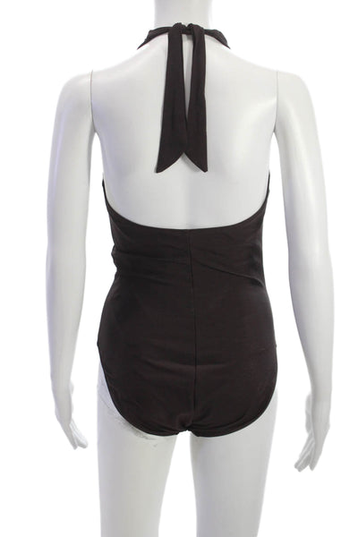 Miraclesuit Womens Swimwear One Piece Brown Nylon Size 10