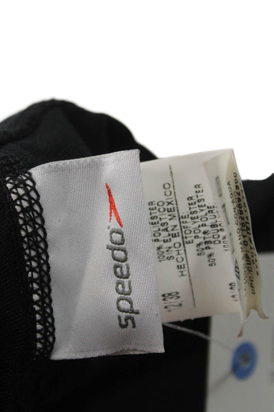 Speedo Women One Piece Swimsuit Black Athletic Polyester Size 12