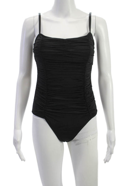 Letarte Womens Swimwear Black Solid One Piece Size L