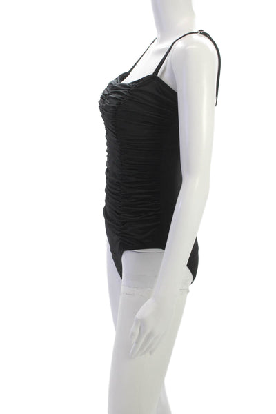 Letarte Womens Swimwear Black Solid One Piece Size L