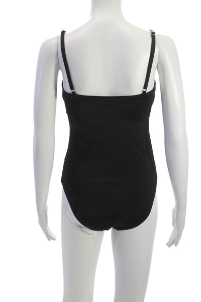 Letarte Womens Swimwear Black Solid One Piece Size L