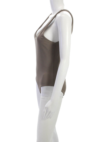 Cami And Jax Womens Brown Swimwear One Piece Solid Nylon Spandex Size XL