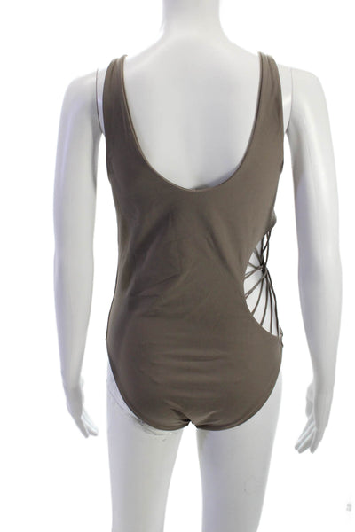 Cami And Jax Womens Brown Swimwear One Piece Solid Nylon Spandex Size XL