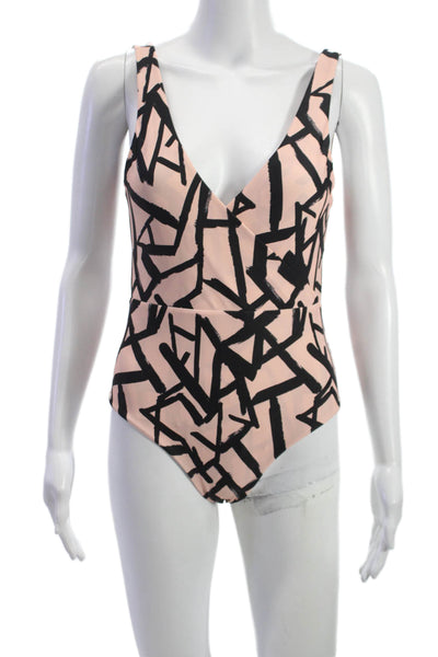 Cami And Jax Women Swimwear Pink Geometric Nylon Size L