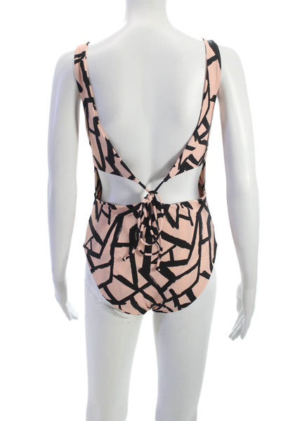 Cami And Jax Women Swimwear Pink Geometric Nylon Size L