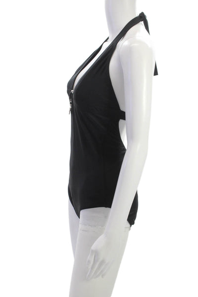 Letarte Womens Swimwear One Piece Black Polyester Skull Size L