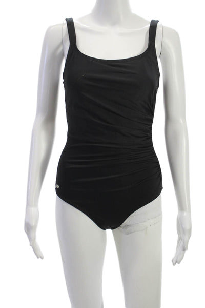 Speedo Women Swimwear One Piece Black Nylon Solid Size 8
