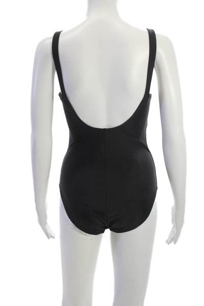 Speedo Women Swimwear One Piece Black Nylon Solid Size 8
