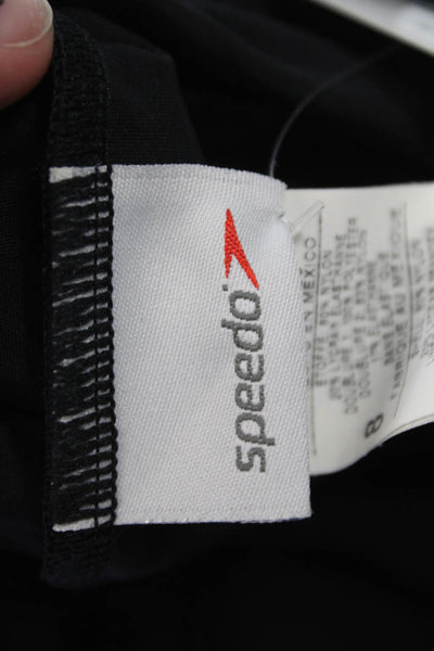 Speedo Women Swimwear One Piece Black Nylon Solid Size 8