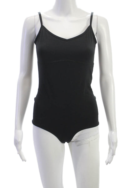Lululemon Womens Bodysuit Black V-Neck Sleeveless Nylon Swimwear Size 10