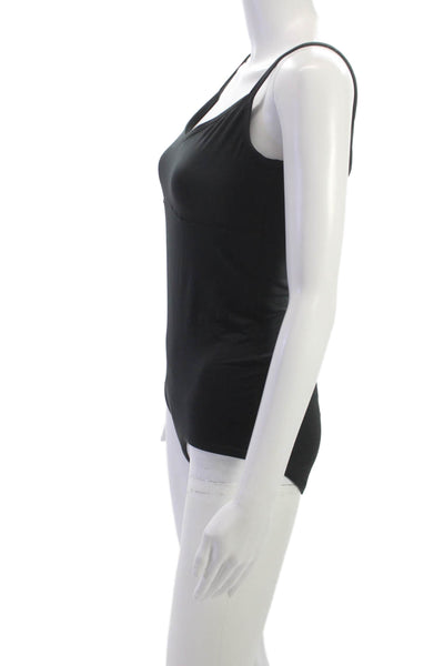Lululemon Womens Bodysuit Black V-Neck Sleeveless Nylon Swimwear Size 10