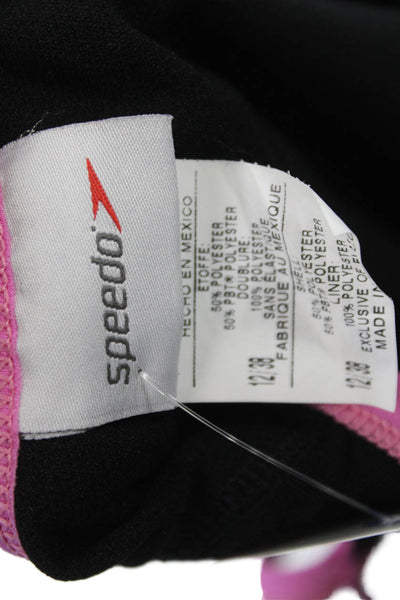 Speedo Women Swimwear One Piece Black Athletic Size 12