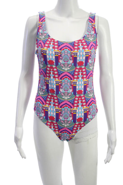 Paolita Womens One Piece Floral Swimwear Multicolor Polyamide Size M