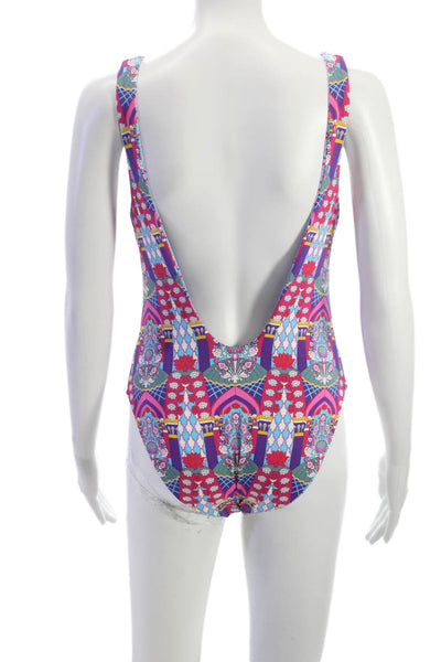Paolita Womens One Piece Floral Swimwear Multicolor Polyamide Size M