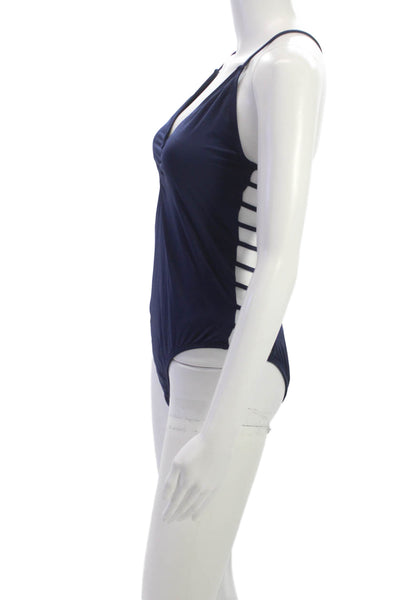 L Space Womens Swimwear Blue Solid 80% Nylon 20% Spandex Size 10