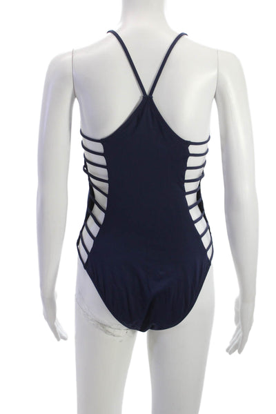 L Space Womens Swimwear Blue Solid 80% Nylon 20% Spandex Size 10