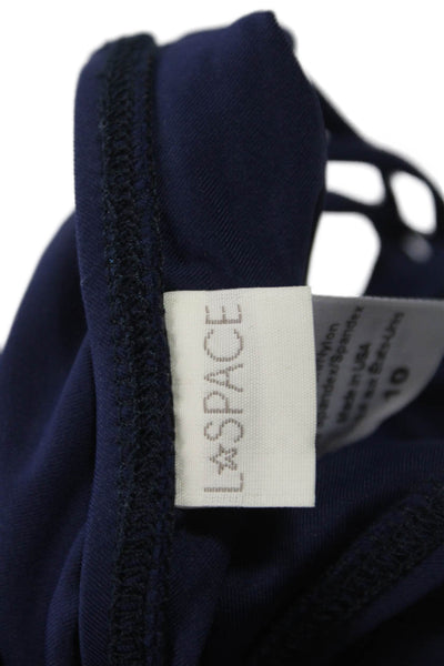 L Space Womens Swimwear Blue Solid 80% Nylon 20% Spandex Size 10