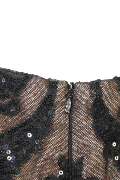 Mac Duggal Womens Fit&Flare Paisley Black VNeck Long Sleeve Maxi Dress Size 16