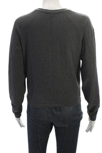 Lululemon Womens Pullover Casual Top Gray Nylon Crewneck Long Sleeve Size 4