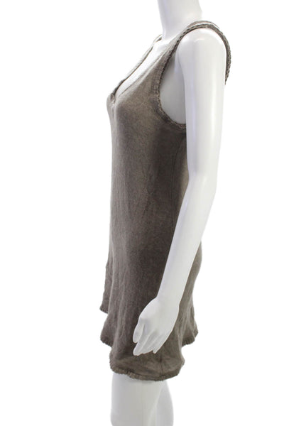 Generra Womens Mini Dress Brown 100% Cashmere V-Neck Sleeveless Pullover Size L